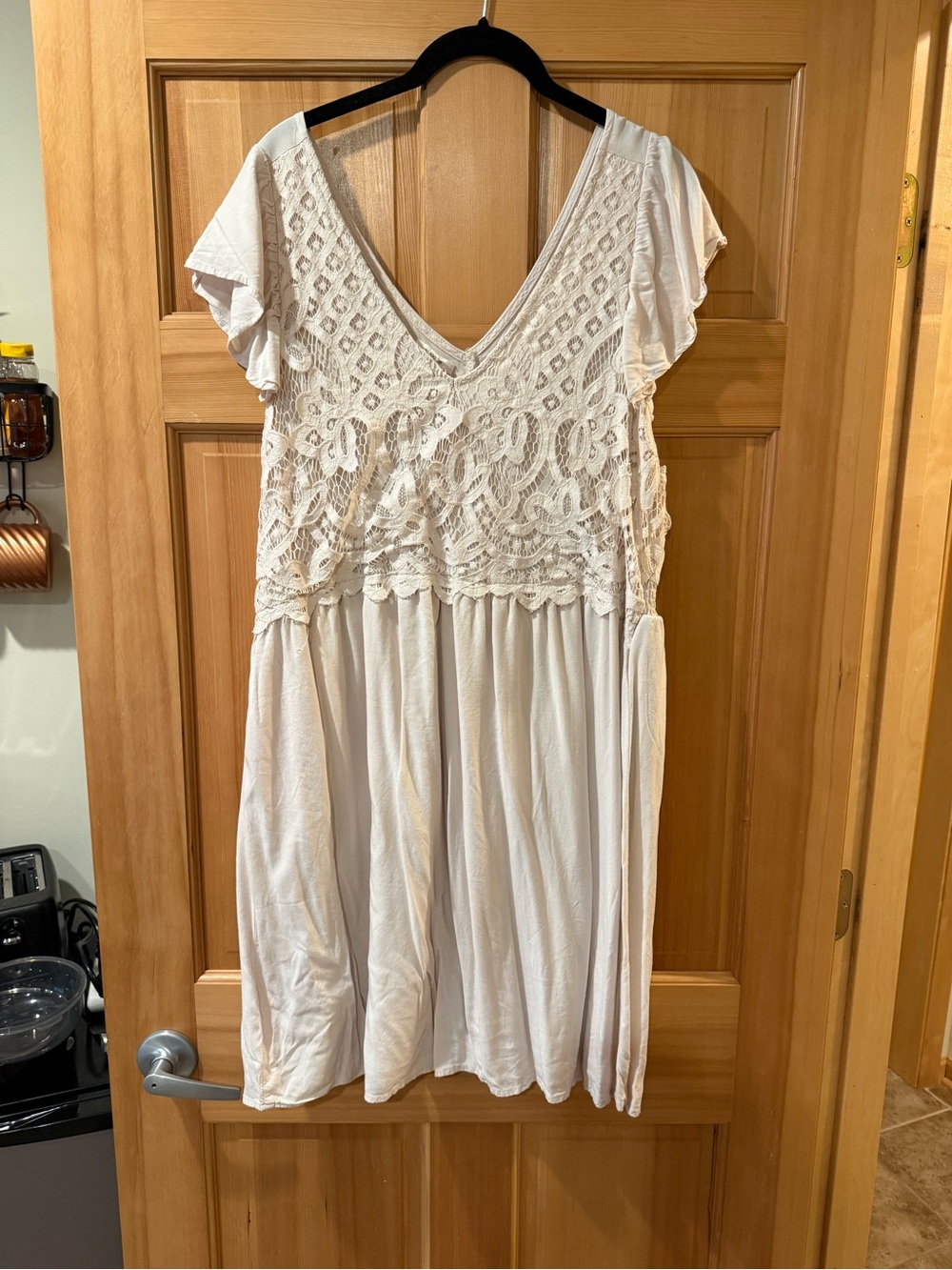 Mossimo Supply Co. Cream Crochet Mini Dress
